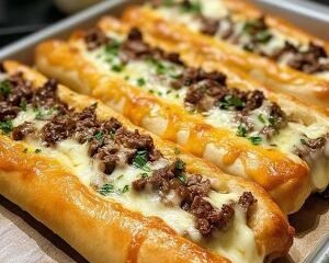 Philly Cheesesteak Stuffed Garlic Breadsticks