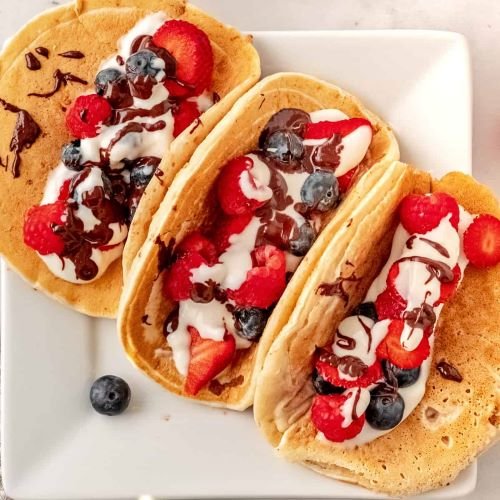 pancake fruit tacos