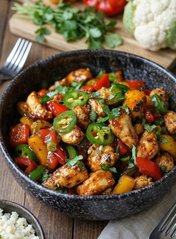 Spicy Bell Pepper Chicken Low Carb recipe